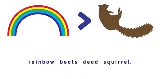 Rainbow Beats Dead Squirrel